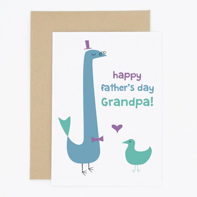 Funny Bird Grandfather Father's Day Card for wholesale by Madame Annie et Fils