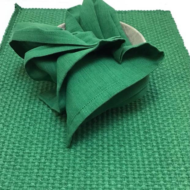 natural habitat - Wholesale Placemat - Tablemats Woven Homespun Solid Kelly Green