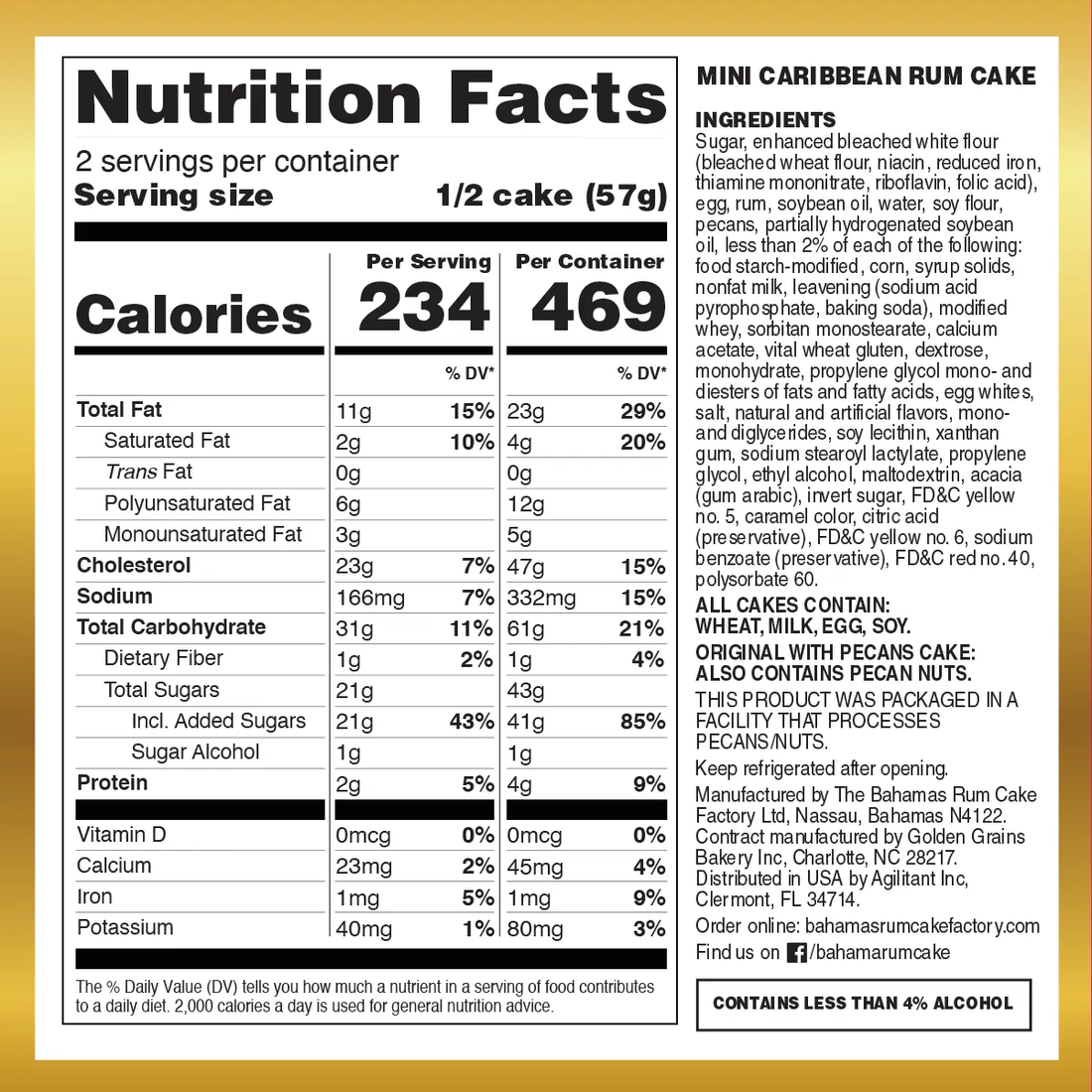 Bahamas Rum Cake Factory - Wholesale Cake - Bahamas Rum Cake Factory mixed flavor starter pack - 4 oz1