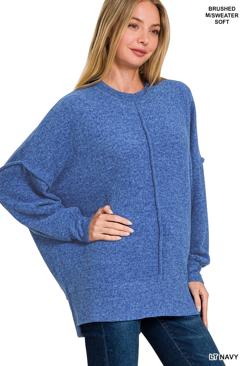 42POPS – Engroshandel Pullover - Dame – , Børstet Hacci Oversized Sweater med rygmærke10