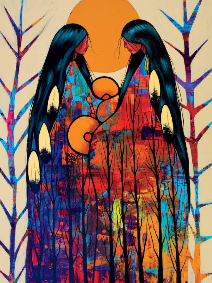 Spirits of the Drum Art Print by Jackie Traverse for wholesale by Indigenous Puzzles and Art