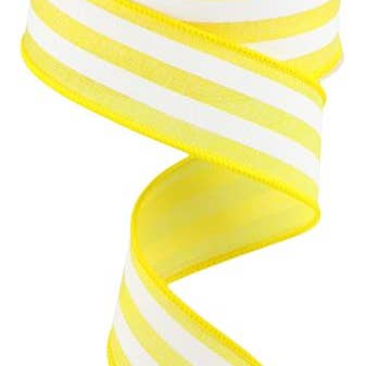 General Wholesale Inc - Wholesale Ribbon - Gift Wrapping - 1.5"X10YD VERTICAL STRIPE RIBBON - YELLOW WHITE - RGC156229