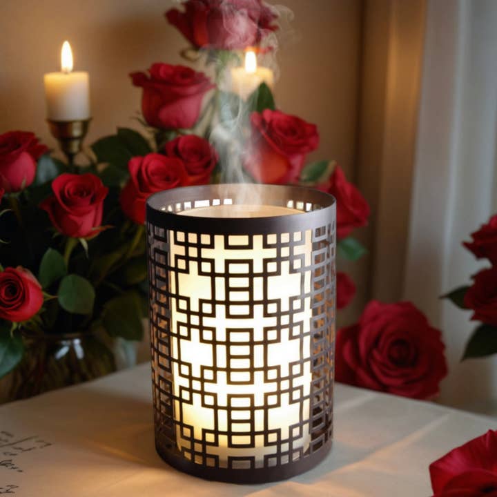 Zen'Arôme – Engroshandel Elektronisk diffuser – Vela diffuser i glas og metal med lysestageeffekt10