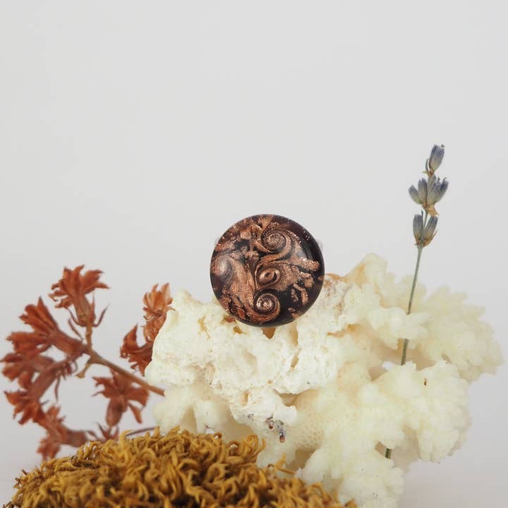 Drusilya Glass Art - Wholesale Cocktail/Statement Ring - Botein Ring Handmade Murano Glass Jewelry Lampworking2