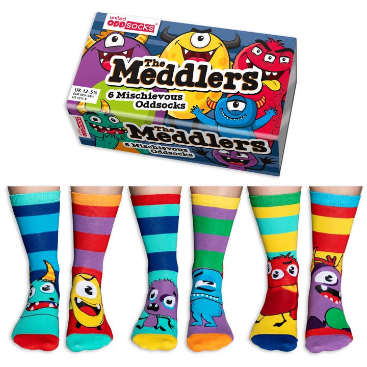 Sock Academy - Venta al por mayor Calcetines - Niños - THE MEDDLERS | Caja de regalo con 6 calcetines raros - United Oddsocks