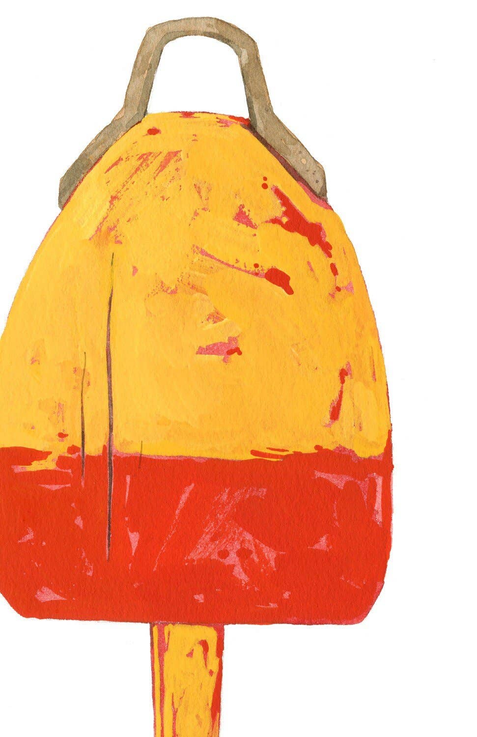 Studio Tuesday - Wholesale Art Print - Lobster Buoy Nautical Print, Large Buoy Yellow and Red2