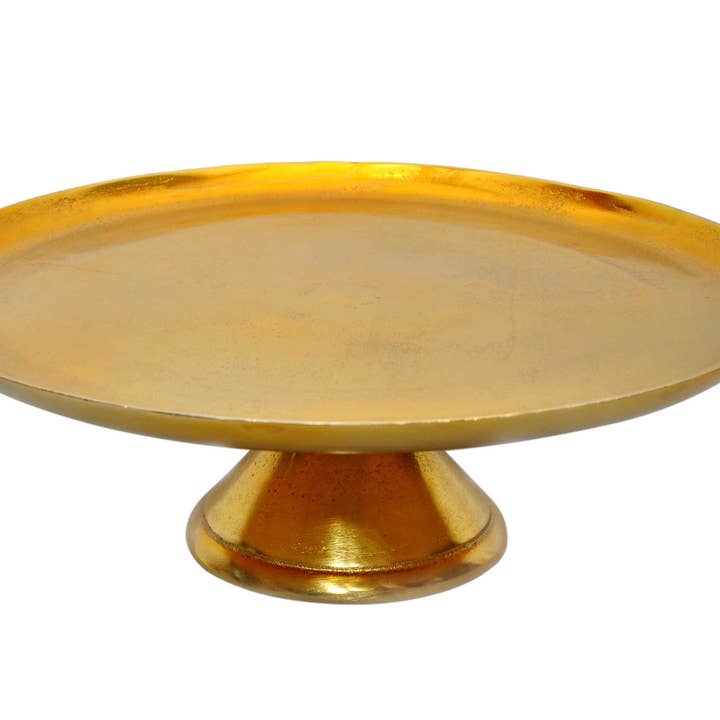 Gold Aluminum Cake Stand (5"Hx18.75"D) for wholesale by S.N.K. Home Decor