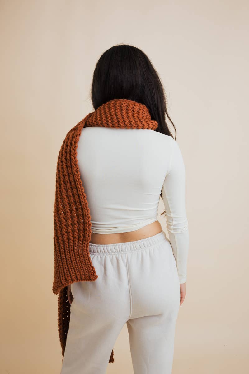 Leto Accessories - Wholesale Scarf - Unisex - Cozy Waffle Knit Edge Scarf - Winter Essential5
