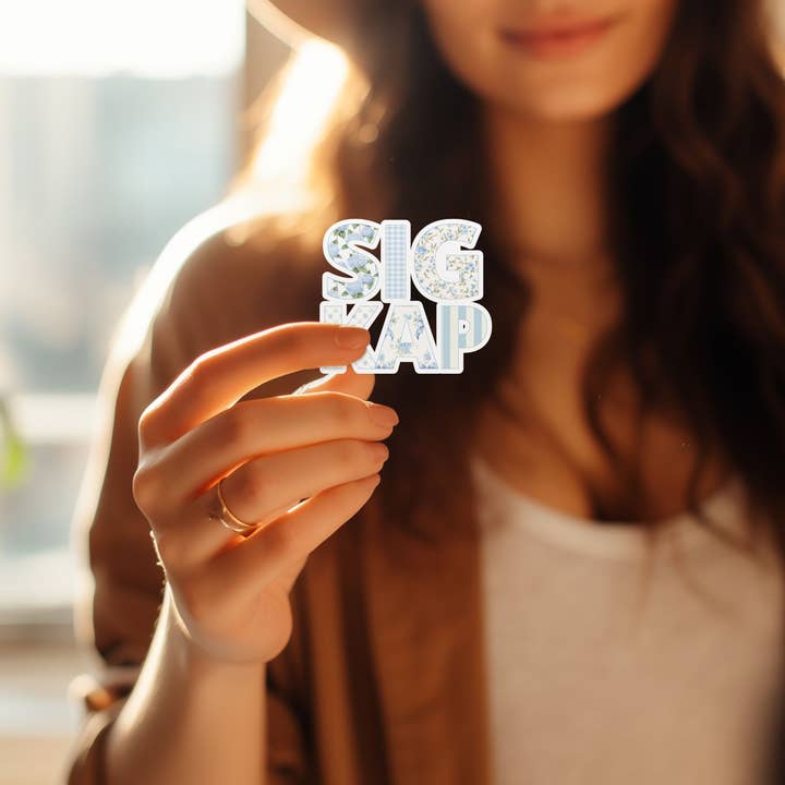 Aspen and Lark - Wholesale Sticker - Sigma Kappa Sticker - Blue Patchwork3