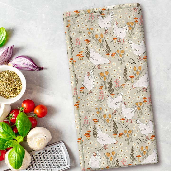 Roxy Lane Design - Wholesale Tea Towel - Tea Towel - Charming Chickens - 19 x 27"0
