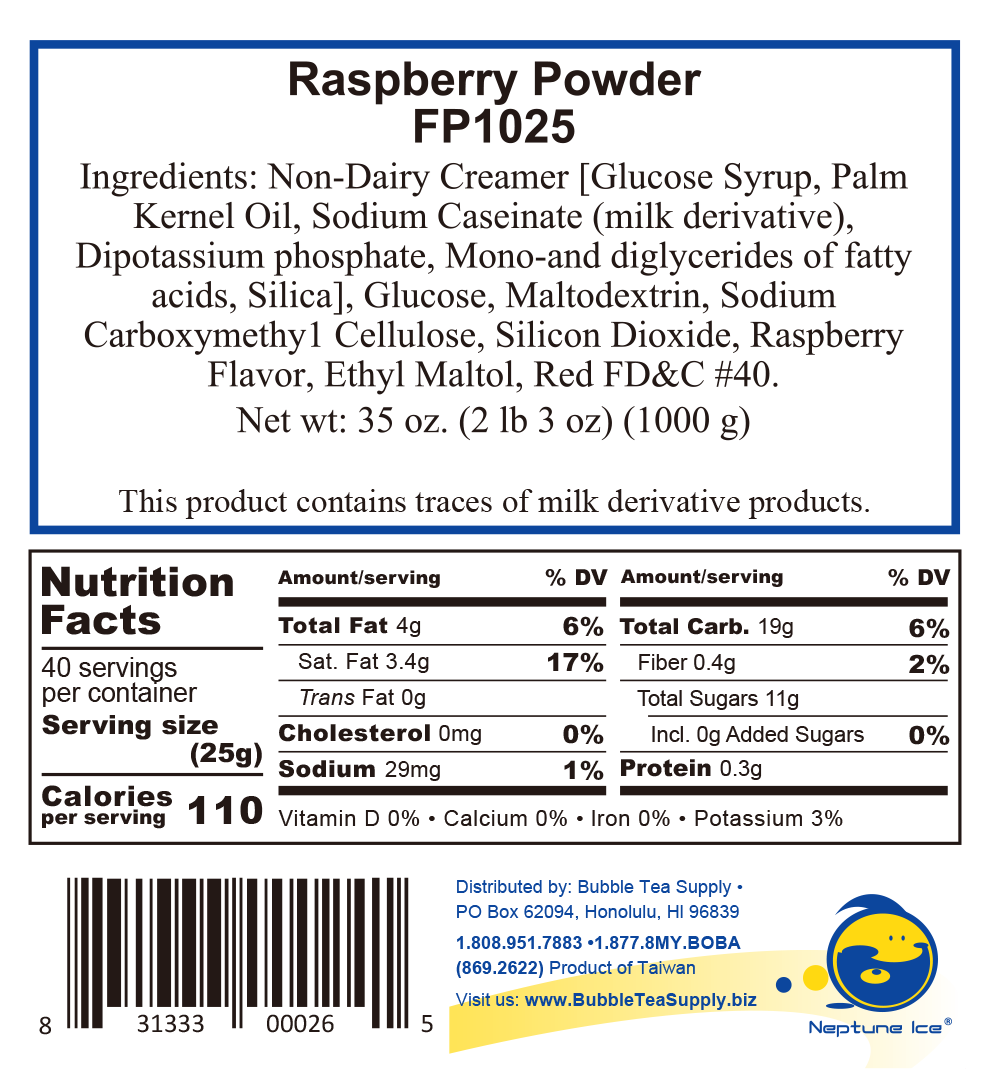 Bubble Tea Supply - Wholesale Powdered Health Drink - Raspberry Bubble Tea Powder2