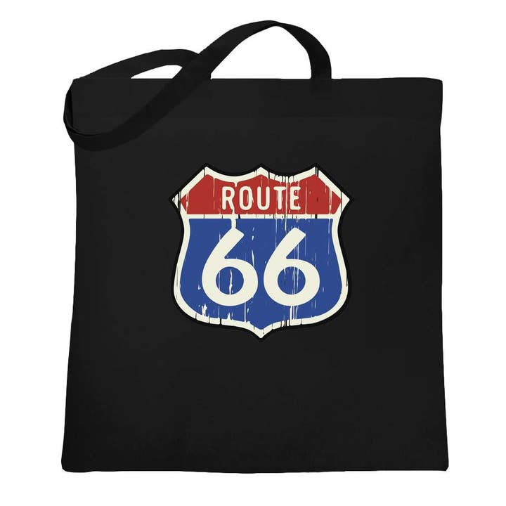 Route 66 Road Sign Retro Vintage Classic Tote Bag for wholesale by Pop Threads