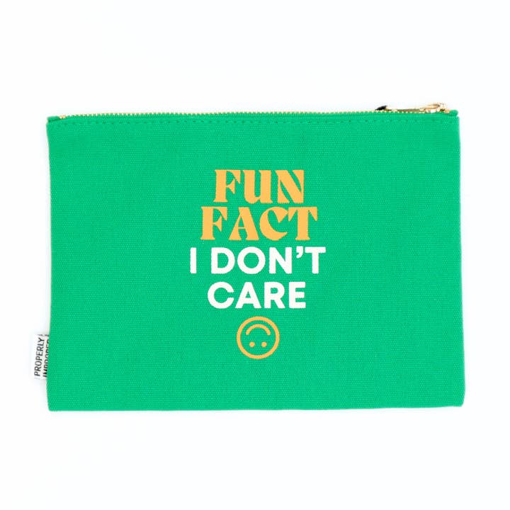 Canvas Pouch Fun Fact I Don't Care for wholesale by Properly Improper