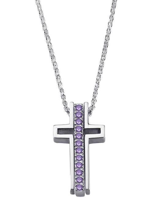 Necklace MERCY - Light Amethyst for wholesale by Trinity Cross