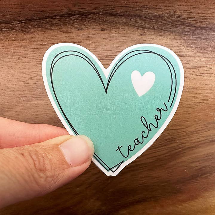 Missional Merch - Wholesale Sticker - Teacher Appreciation Sticker | Heart Sticker | Teacher Gift