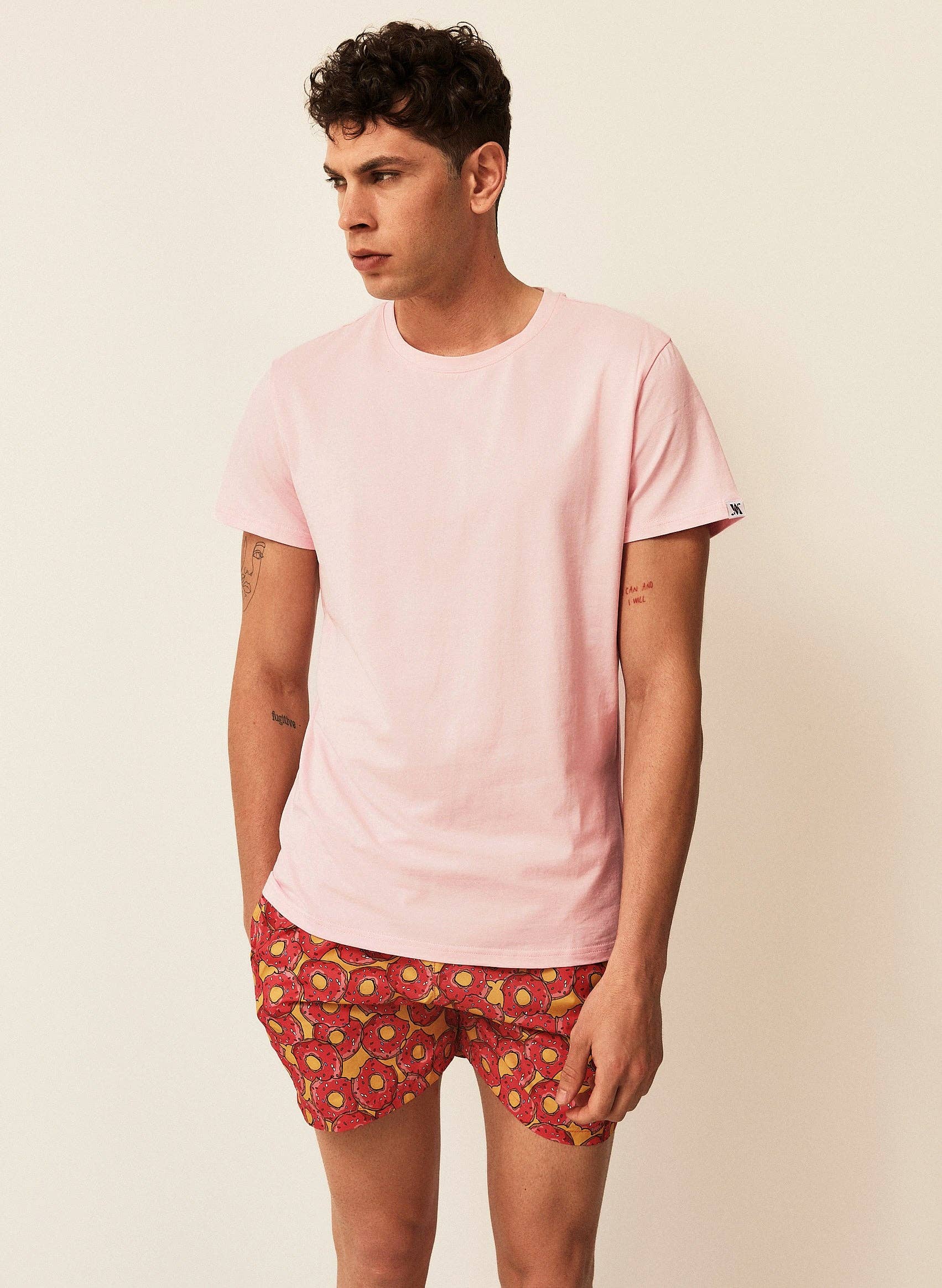 Double M – Engroshandel T-shirt – til mænd – Lyserød t-shirt3