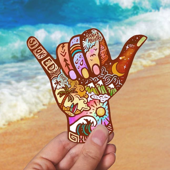 SeeknRevel - Vendita all'ingrosso Adesivo - Adesivo in vinile Stoked resistente a UV e all'acqua0