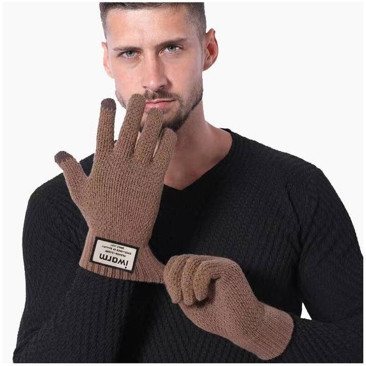 Verdickte Fünf-Finger-Touchscreen-Strickhandschuhe für den Großhandel von UZ Wholesale Store