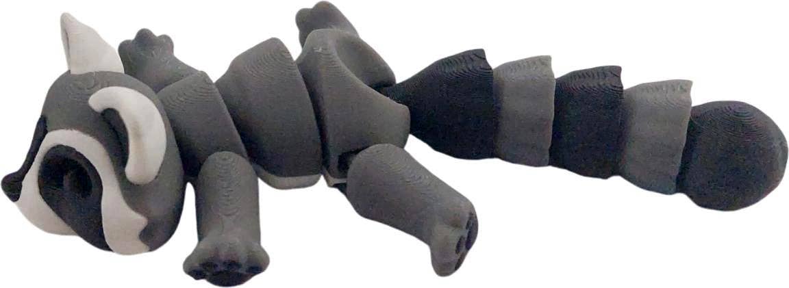 The Geek Galleria – wholesale Dekorativ statyett – 3D-utskriven ledad tvättbjörnsfigur | Realistiska svarta, grå och vita färger | Bedårande skrivbordsdekoration och samlartillbehör | Fidget0