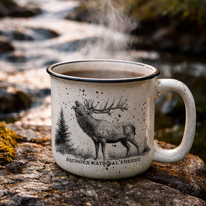 Customizable Elk Mug - Rustic Wildlife Ceramic Coffee Mug for wholesale by This Joyful Home