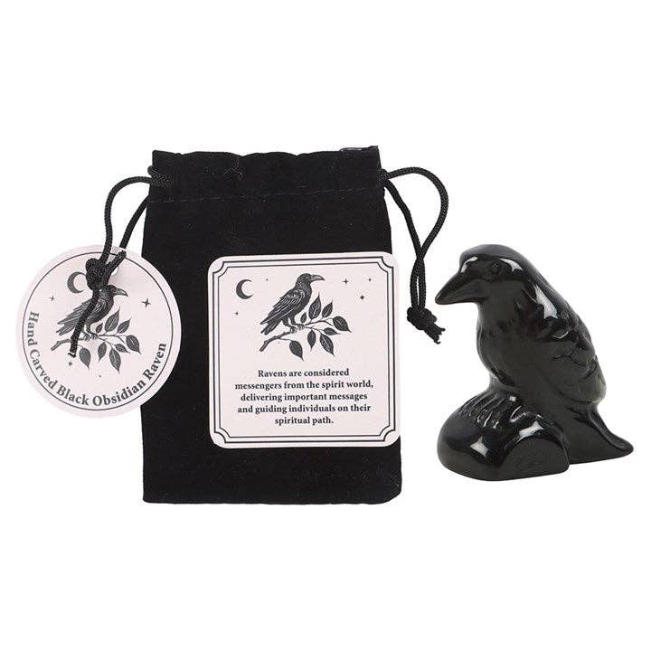 Something Different Wholesale – wholesale Ornament – Black Obsidian Gothic Raven Ornament in a Bag