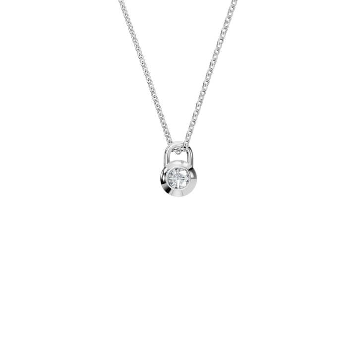 PureYou Jewelry - Wholesale Pendant/charm necklace - 14k Gold Diamond Solitaire Necklace, Lock Pendant4