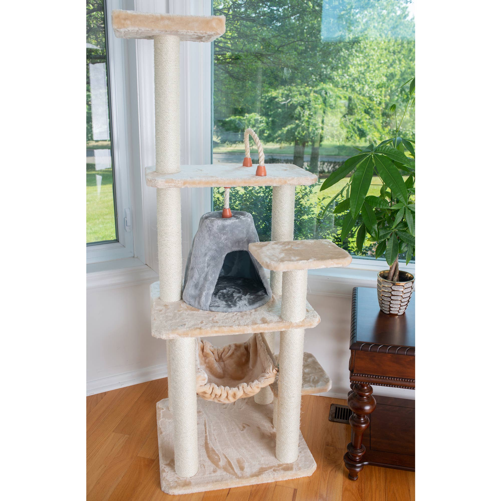 Armarkat - Wholesale Pet Scratcher - Cat - 65" Cat Tree with Hammock and Playhouse8