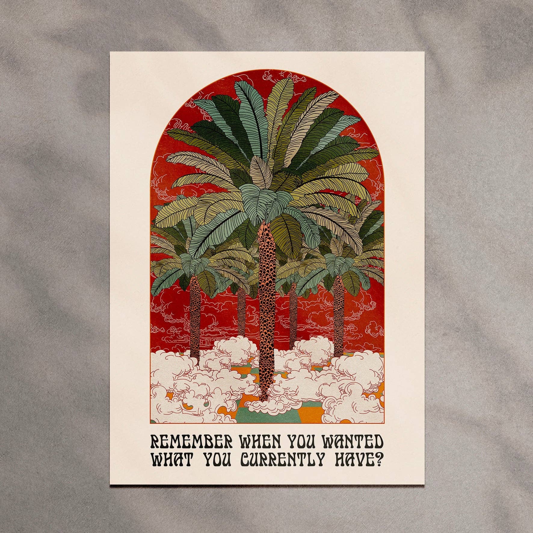 OMG Kitty – wholesale Art print – Remember When Palm Tree Boho Style Typography Art Print0