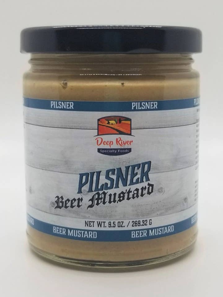 Pilsner Beer Mustard for wholesale by Deep River Specialty Foods, LLC