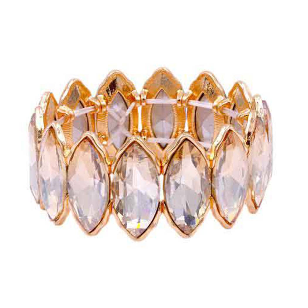 Fashion City - Vente Bracelet de perles - Bracelet élastique en forme de pierre de verre à maillons9