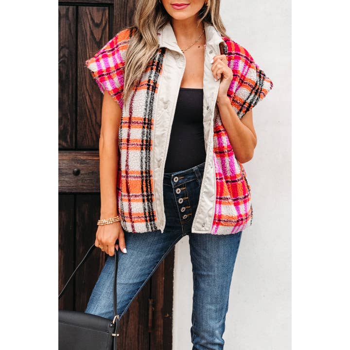 Plaid Sherpa Buttoned Jacket Vest and other Purchase Wholesale plaid sherpa jacket. Free Returns & Net 60 Terms on Faire trending on Faire.