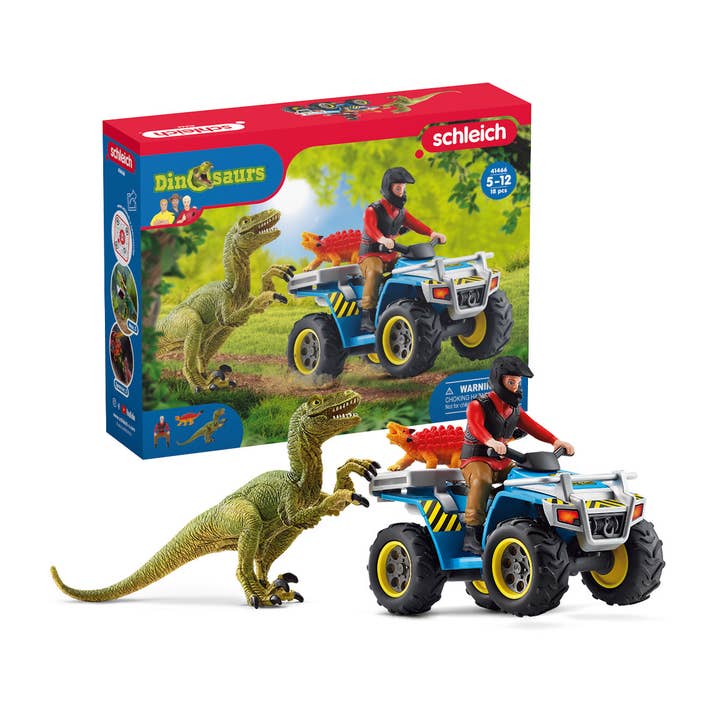 Schleich - Wholesale Toy Set - Kids - Quad Escape From Velociraptor Dinosaur Playset6