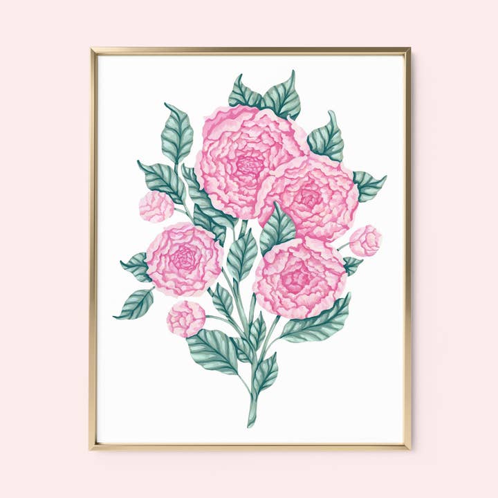 Peony Floral Art Print for wholesale by Mia Whittemore