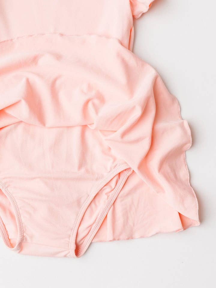 Mila & Rose - Wholesale Leotard - Kids - Peach S/S Twirl Leotard