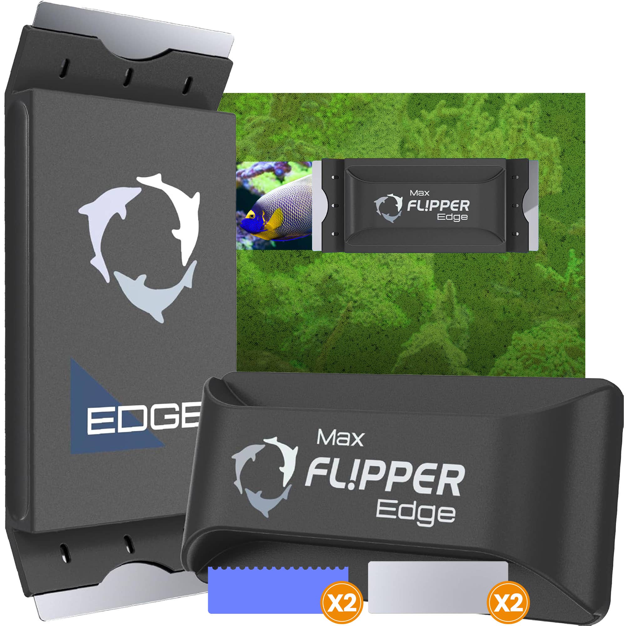Flipper Aquarium Products - Wholesale Cleaning Cloth - Flipper Edge 2 in 1 Floating Magnetic Aquarium Algae Cleaner (MAX)7
