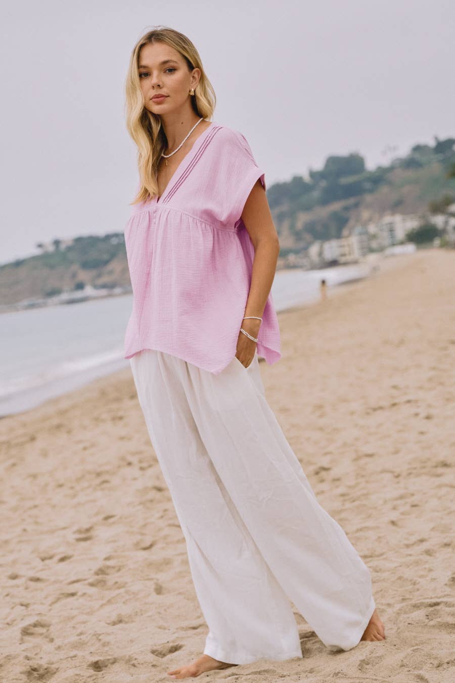 Oddi - Wholesale Blouse - Women's - Plus Cotton Gauze Short Sleeve Top2