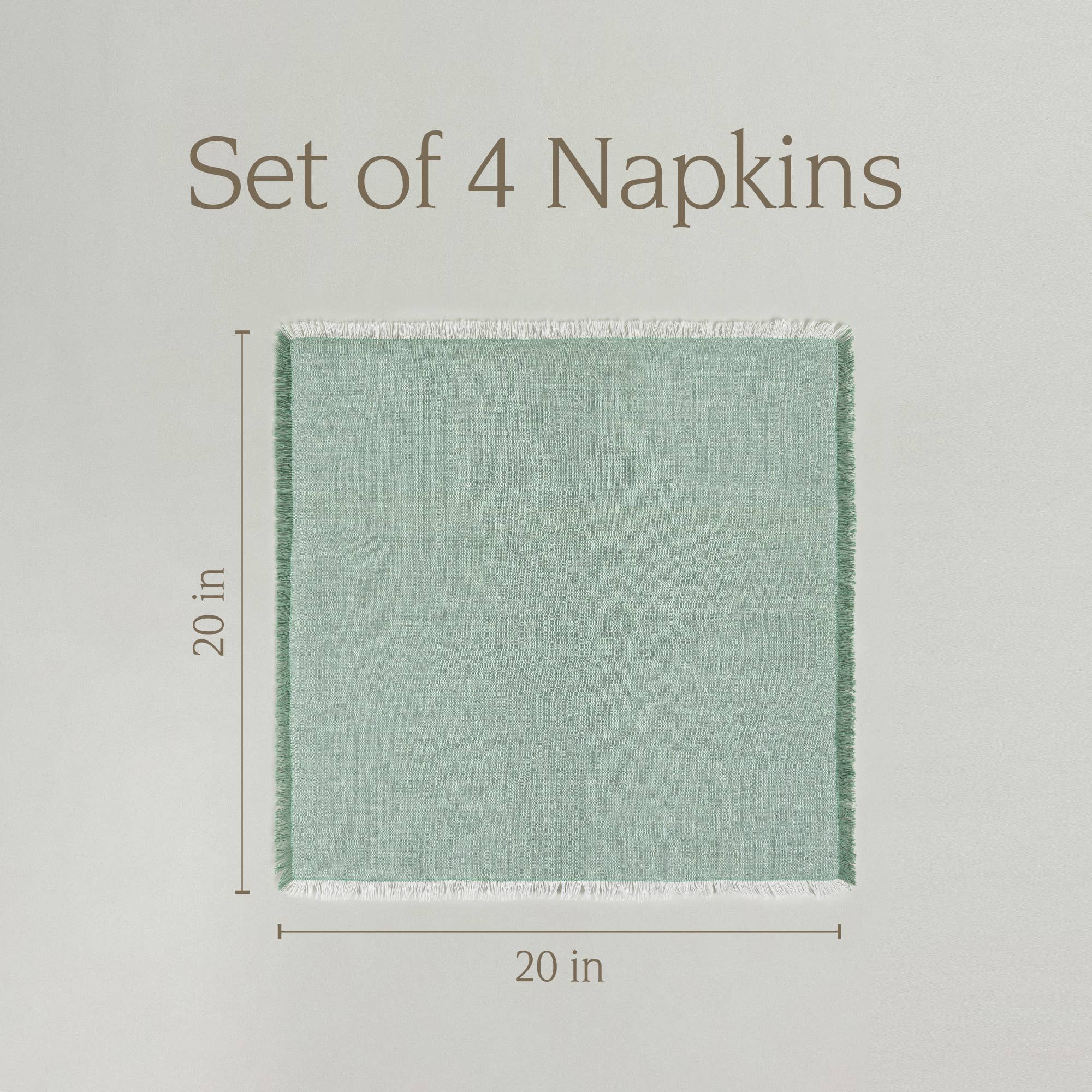 over&back - Wholesale Dinner & Cloth Napkin - Frayed Chambray Napkins – Set of 416