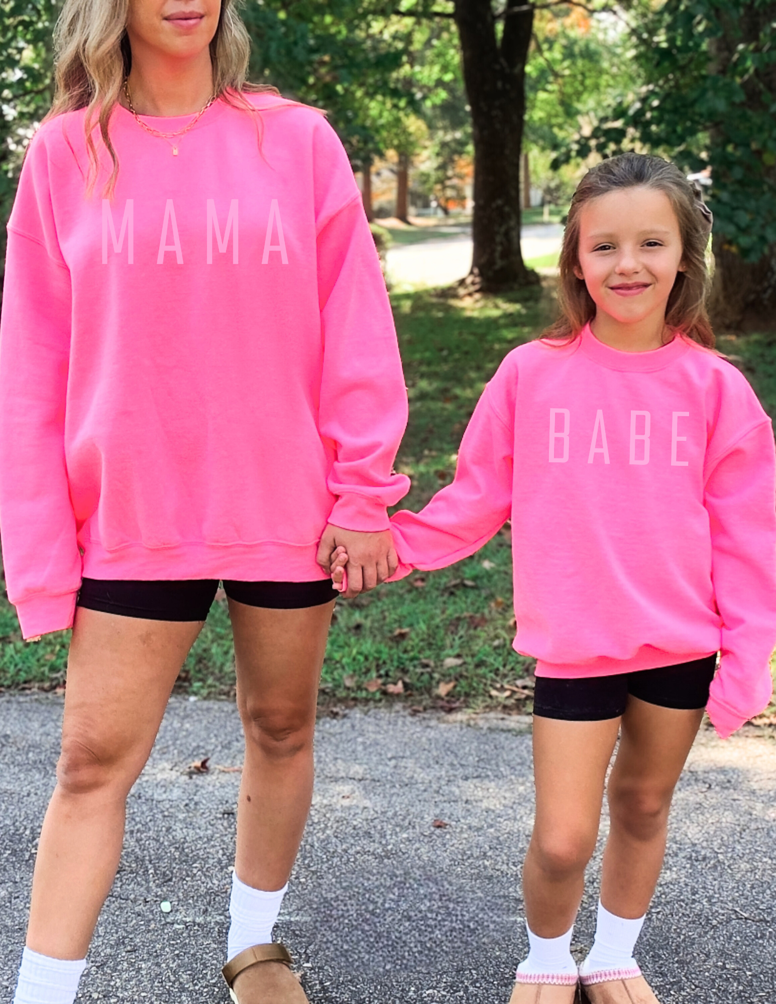 Swain Co. Embroidery & Press - Wholesale Sweatshirt - Kids - BABE Toddler & Youth Sweatshirt | Valentine’s Day Kids Crewneck | Matching Mama & Mini Outfit | Cute Pink Kids Pullover1