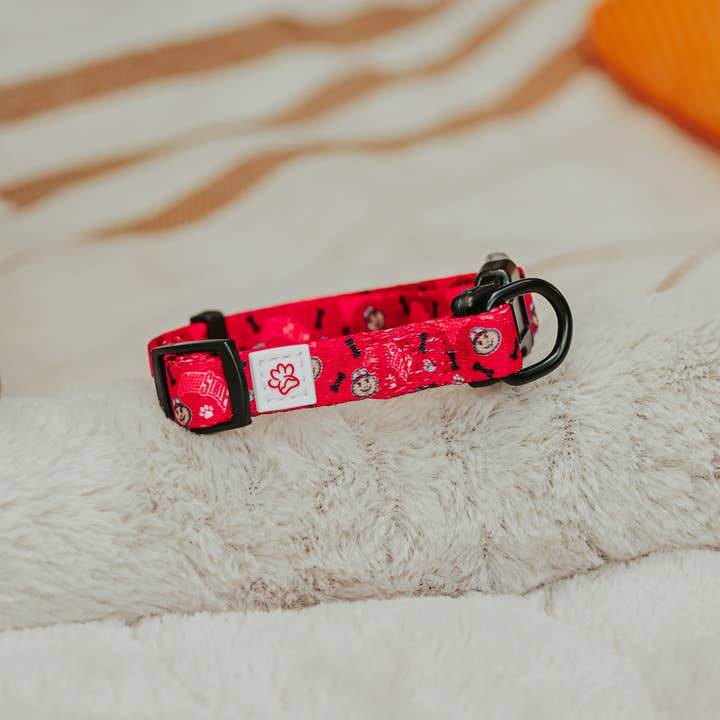 Top Rocks Doggie Wear - Venta al por mayor Collar - Perros - Collar para perro Ohio State Brutus Buckeye con estampado de patas
