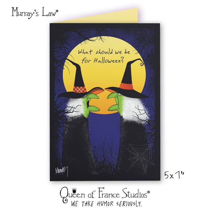 Funny Witches Halloween Card for wholesale by Queen of France Studios