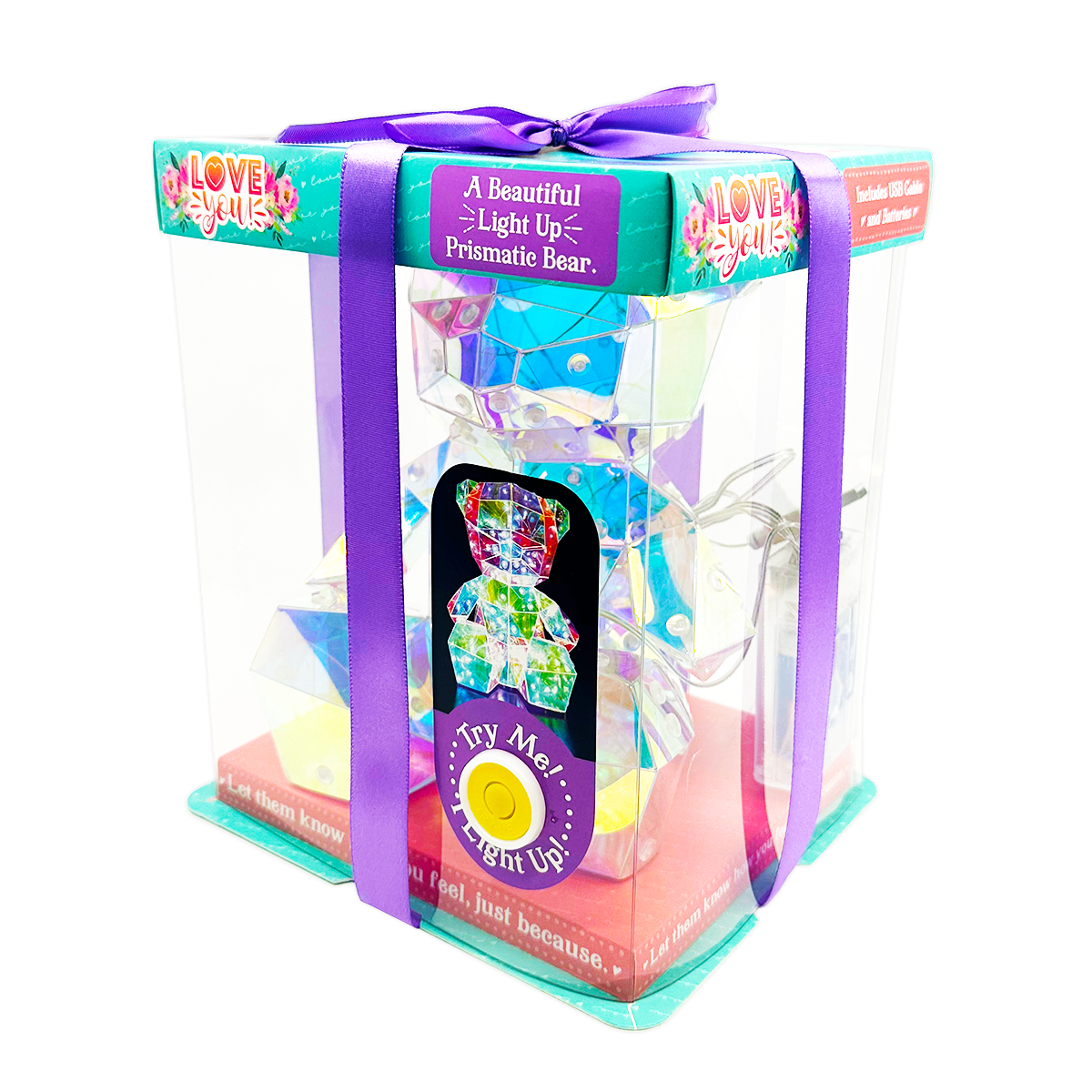 Novelty Brands - Wholesale Keepsake Coin/Token - Light-Up Prismatic Bear Keepsake Gift Boxed - Single Item2