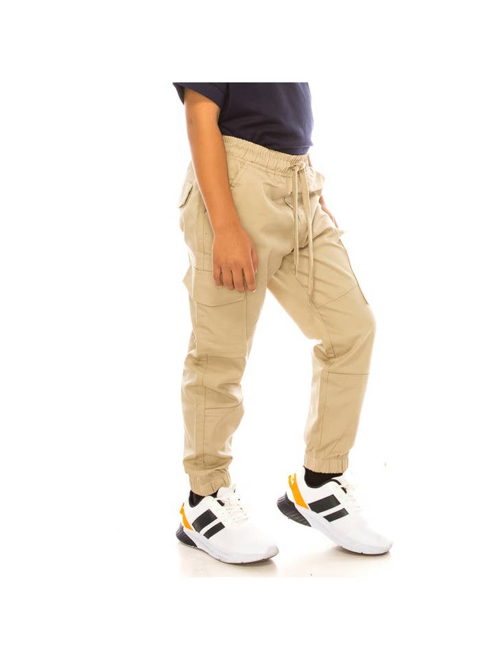 Unik – calças de treino - Crianças por atacado – Calças de Jogger de Carga para Rapaz com Fundo Elástico e Cinto de Cordão 4-166