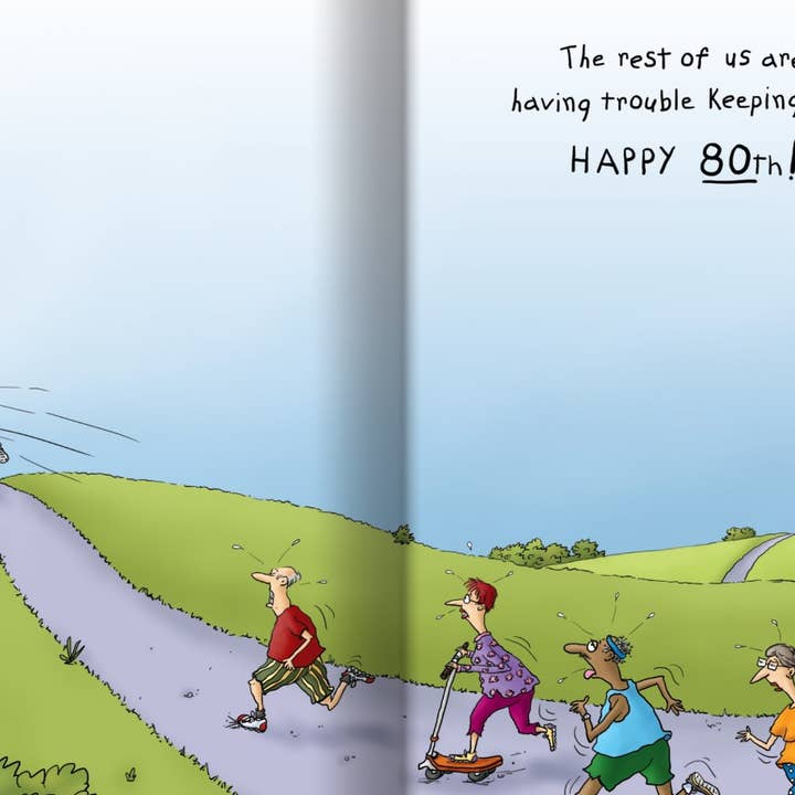 Oatmeal Studios - Vendita all'ingrosso Biglietti di auguri - Biglietto allungabile per 80° compleanno2