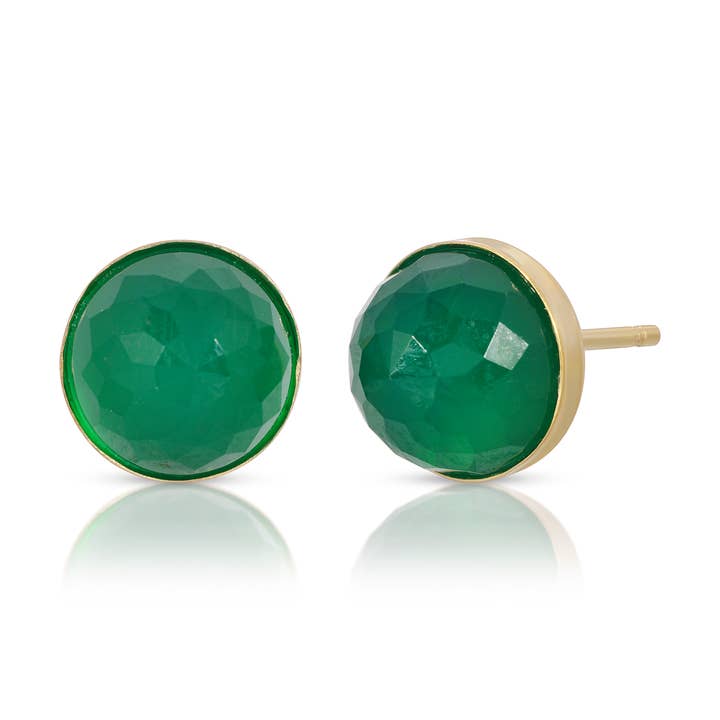 Heather Hawkins - Wholesale Stud/Post Earrings - Babe Dome Gemstone Stud Earrings - 14K Gold-filled5