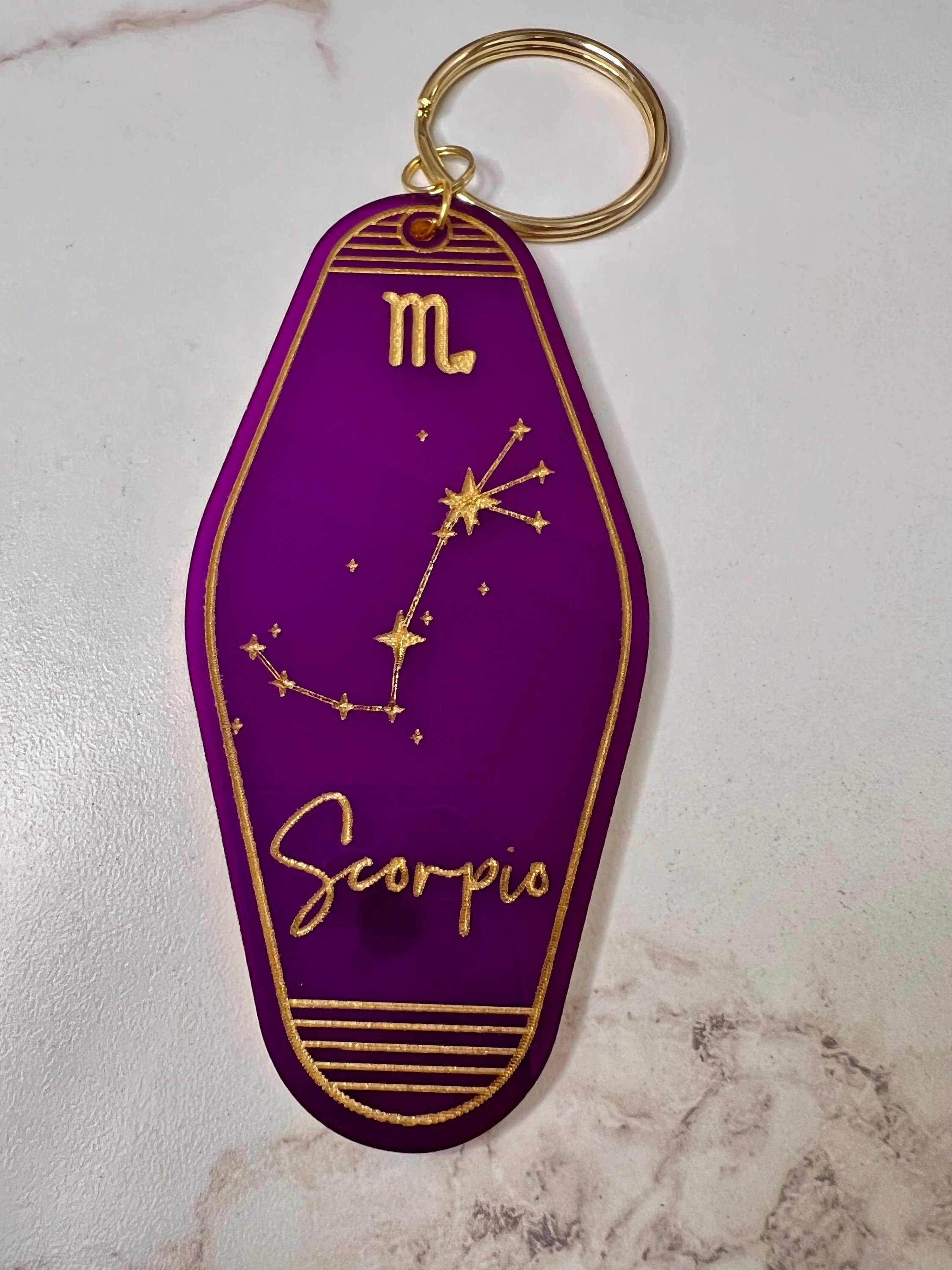 Crafts By Chelle Us - Wholesale Keychain - Women's - Zodiac Hotel Style Keychain | Astrology Keychain | Zodiac Gift | Astrology Gift | Personal Keychain8