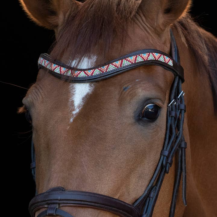 kay-line - Wholesale Pet Collar - Dog - Leather HORSE Browband WHITE PULSE3