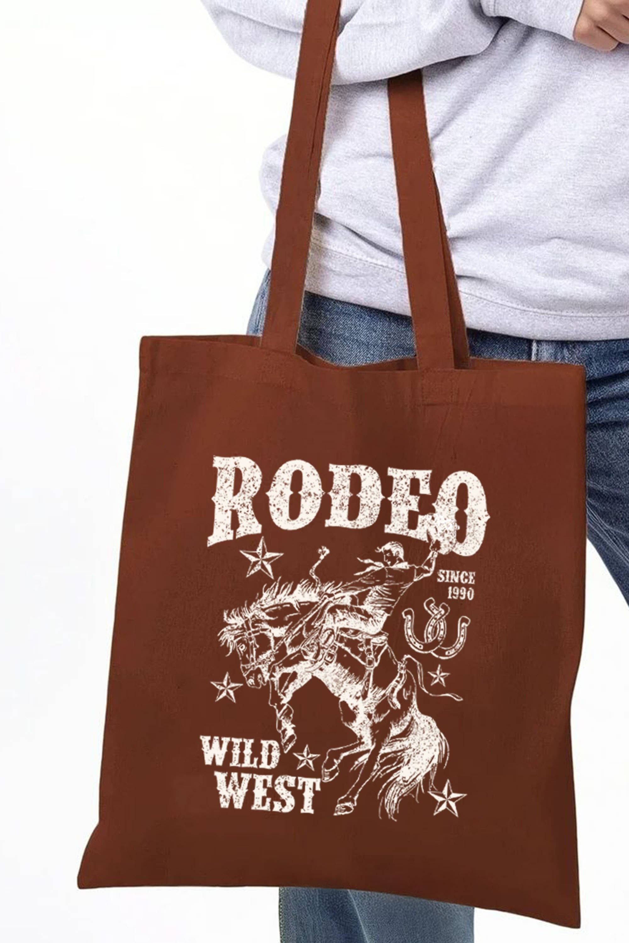Missi Clothing – wholesale Tote bag – Women's – Rodeo Wild West Printed Cotton Tote Bag1