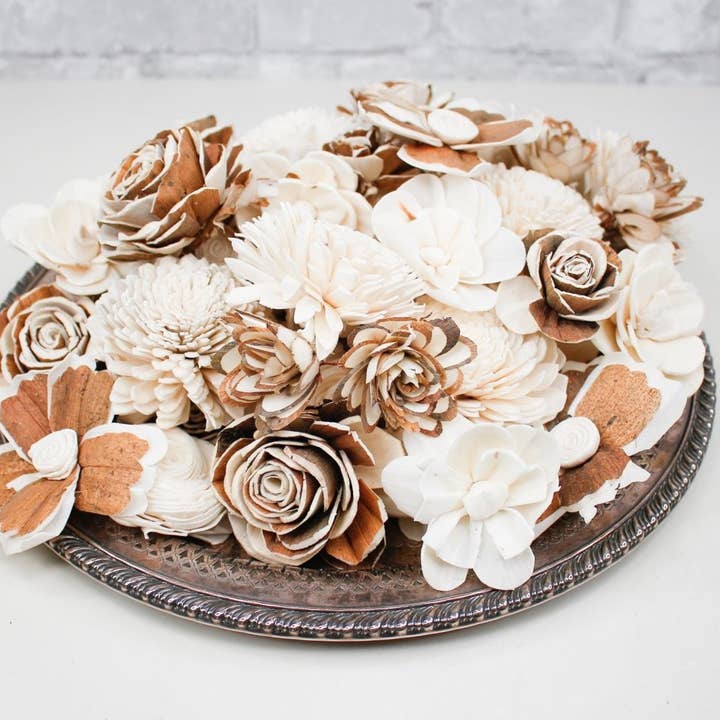 Sola Wood Flowers - Wholesale Artificial Flowers - 100 Random Assorted Wood Flowers