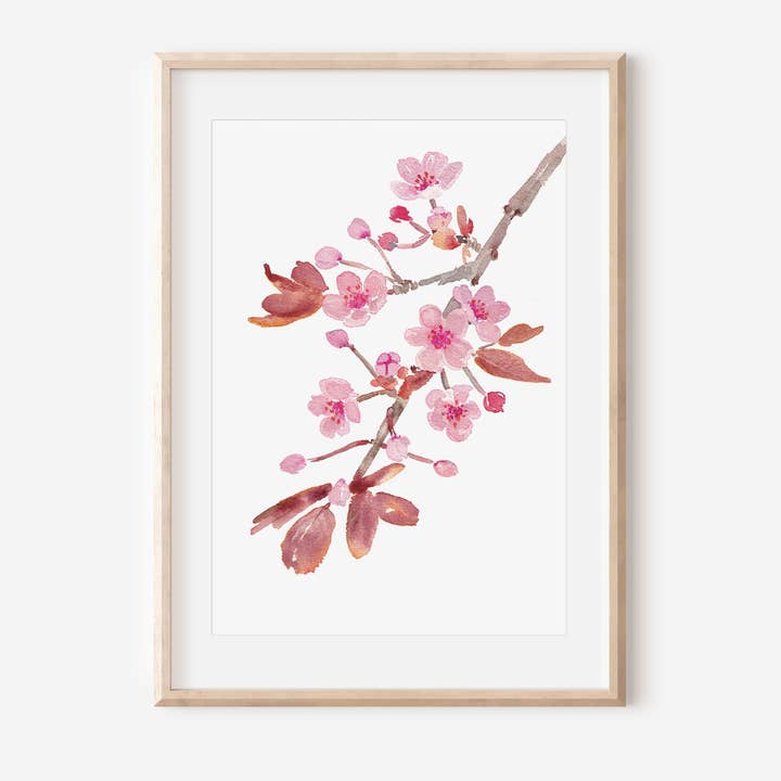 Jenny Vellacott - Wholesale Art Print - Floral Print of Cherry Blossom Print Spring Floral Print0