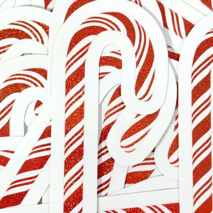 Studio Pop Online - Wholesale Sticker - Candy Cane Glitter Sticker - 5 in x 1.75 in1